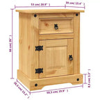 vidaXL Table de chevet de rangement avec tiroir Pin mexicain Gamme Corona