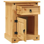 vidaXL Table de chevet de rangement avec tiroir Pin mexicain Gamme Corona