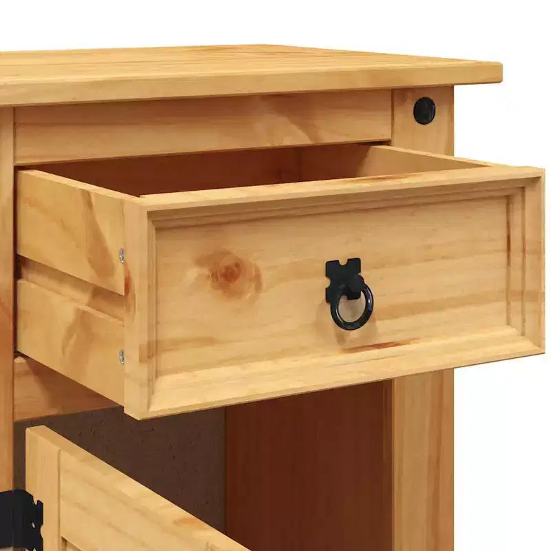 vidaXL Table de chevet de rangement avec tiroir Pin mexicain Gamme Corona