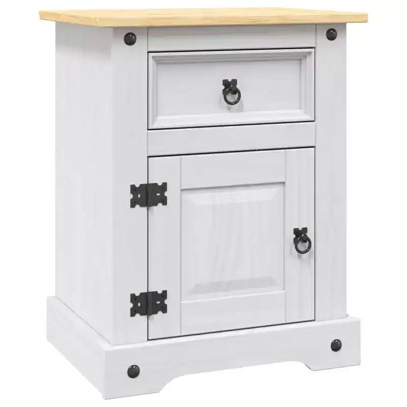 vidaXL Table de chevet de rangement avec tiroir Pin mexicain Gamme Corona