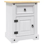 vidaXL Table de chevet de rangement avec tiroir Pin mexicain Gamme Corona