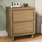 Commode à 2 tiroirs Heynemo, commode moderne en bois avec détails de bords épurés, unité de rangement polyvalente pour chambre à coucher, salon, bureau, entrée