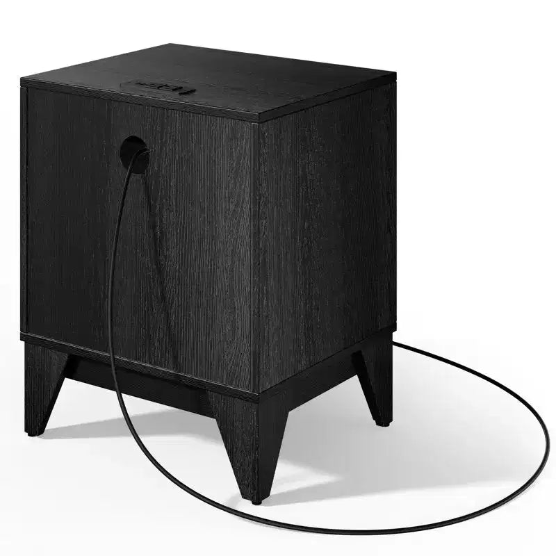 KOLIGEY 1 - Table de chevet à tiroir avec station de recharge, table d'appoint polyvalente avec rangement