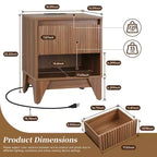 KOLIGEY 1 - Table de chevet à tiroir avec station de recharge, table d'appoint polyvalente avec rangement