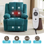 Fauteuil inclinable électrique surdimensionné pour personnes âgées avec massage par vibration et chauffage lombaire, réglage à plat, fauteuils inclinables, aide à la position debout