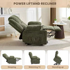 Fauteuil inclinable électrique surdimensionné pour personnes âgées avec massage par vibration et chauffage lombaire, réglage à plat, fauteuils inclinables, aide à la position debout