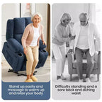 Fauteuil inclinable électrique surdimensionné pour personnes âgées avec massage par vibration et chauffage lombaire, réglage à plat, fauteuils inclinables, aide à la position debout