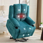Fauteuil inclinable électrique surdimensionné pour personnes âgées avec massage par vibration et chauffage lombaire, réglage à plat, fauteuils inclinables, aide à la position debout