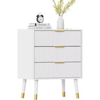 Commode moderne 3 tiroirs Acekool, meuble de rangement à rayures verticales, organisateur de chambre et de salon