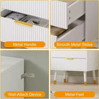 Commode moderne 3 tiroirs Acekool, meuble de rangement à rayures verticales, organisateur de chambre et de salon