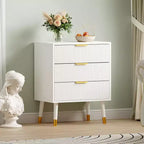 Commode moderne 3 tiroirs Acekool, meuble de rangement à rayures verticales, organisateur de chambre et de salon