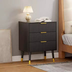 Commode moderne 3 tiroirs Acekool, meuble de rangement à rayures verticales, organisateur de chambre et de salon