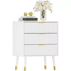 Commode moderne 3 tiroirs Acekool, meuble de rangement à rayures verticales, organisateur de chambre et de salon