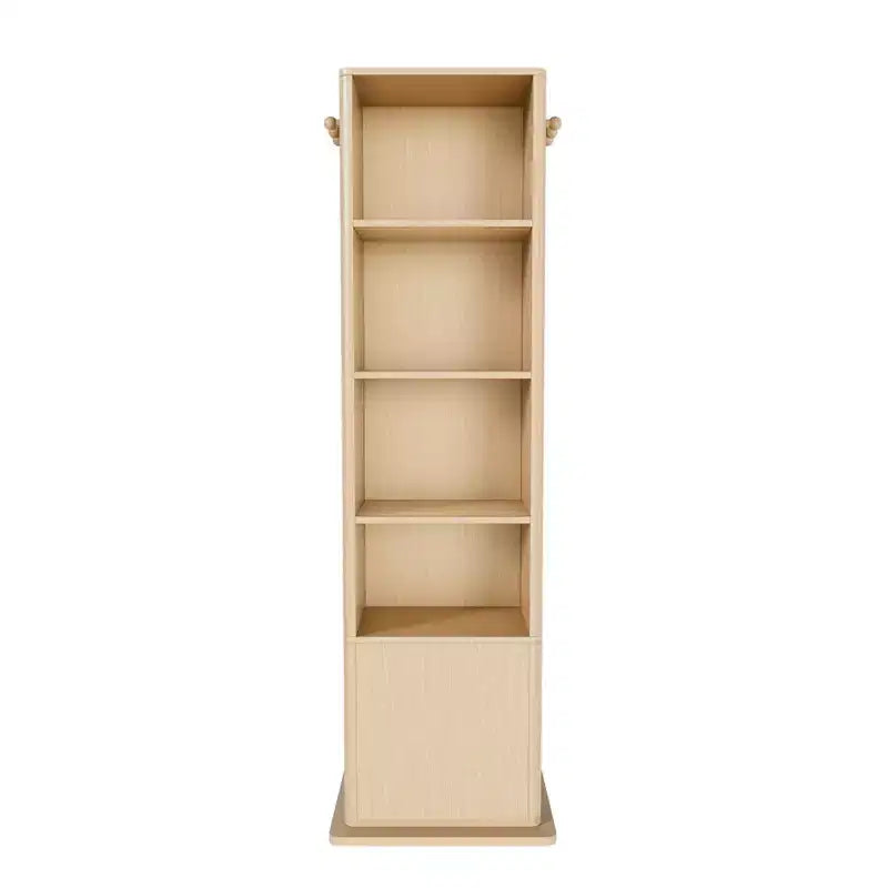 Porte-manteau rotatif à 360°, étagère autoportante, meuble d'entrée, coiffeuse, armoire à bijoux, armoire de rangement avec miroir pleine longueur, crochets, étagère ouverte - ModernLuxe