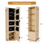 Porte-manteau rotatif à 360°, étagère autoportante, meuble d'entrée, coiffeuse, armoire à bijoux, armoire de rangement avec miroir pleine longueur, crochets, étagère ouverte - ModernLuxe