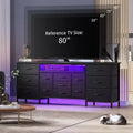 70 Inch 13-Drawer Dresser and TV Stand, Multi-Functional Storage Organizer for 65-80 Inch TVs, Fabric Cabinet for Bedroom and Living Room