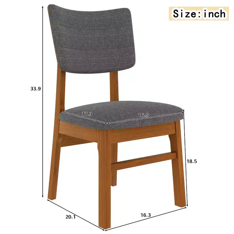 Lot de 4 chaises de salle à manger rembourrées avec pieds en bois, chaises de cuisine modernes du milieu du siècle pour salle à manger, restaurant ou salon - Panipeachy
