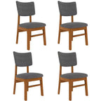 Lot de 4 chaises de salle à manger rembourrées avec pieds en bois, chaises de cuisine modernes du milieu du siècle pour salle à manger, restaurant ou salon - Panipeachy