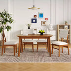 Lot de 4 chaises de salle à manger rembourrées avec pieds en bois, chaises de cuisine modernes du milieu du siècle pour salle à manger, restaurant ou salon - Panipeachy