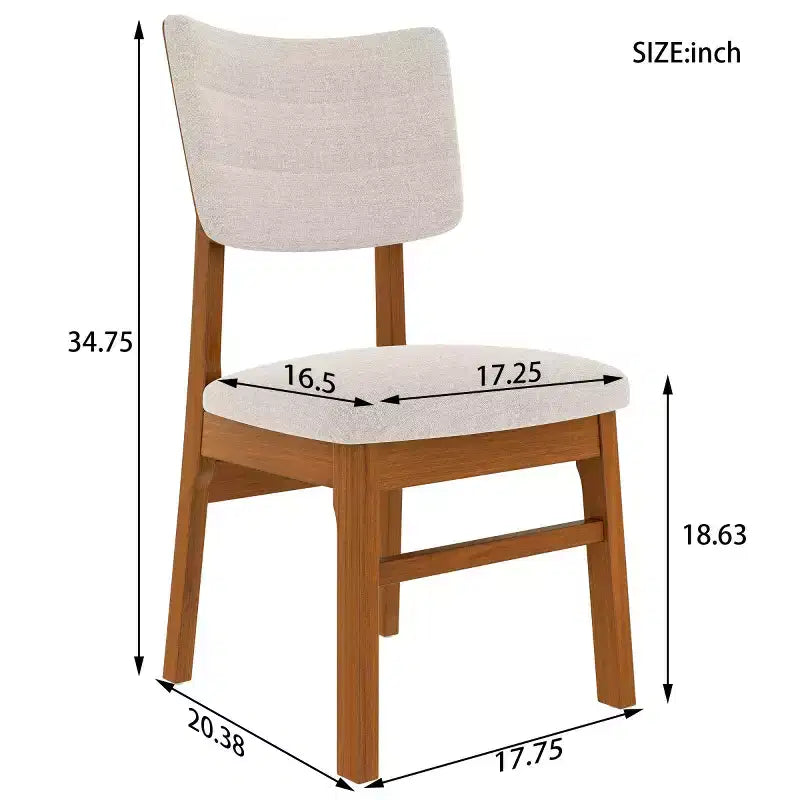 Lot de 4 chaises de salle à manger rembourrées avec pieds en bois, chaises de cuisine modernes du milieu du siècle pour salle à manger, restaurant ou salon - Panipeachy