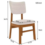 Lot de 4 chaises de salle à manger rembourrées avec pieds en bois, chaises de cuisine modernes du milieu du siècle pour salle à manger, restaurant ou salon - Panipeachy