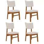 Lot de 4 chaises de salle à manger rembourrées avec pieds en bois, chaises de cuisine modernes du milieu du siècle pour salle à manger, restaurant ou salon - Panipeachy