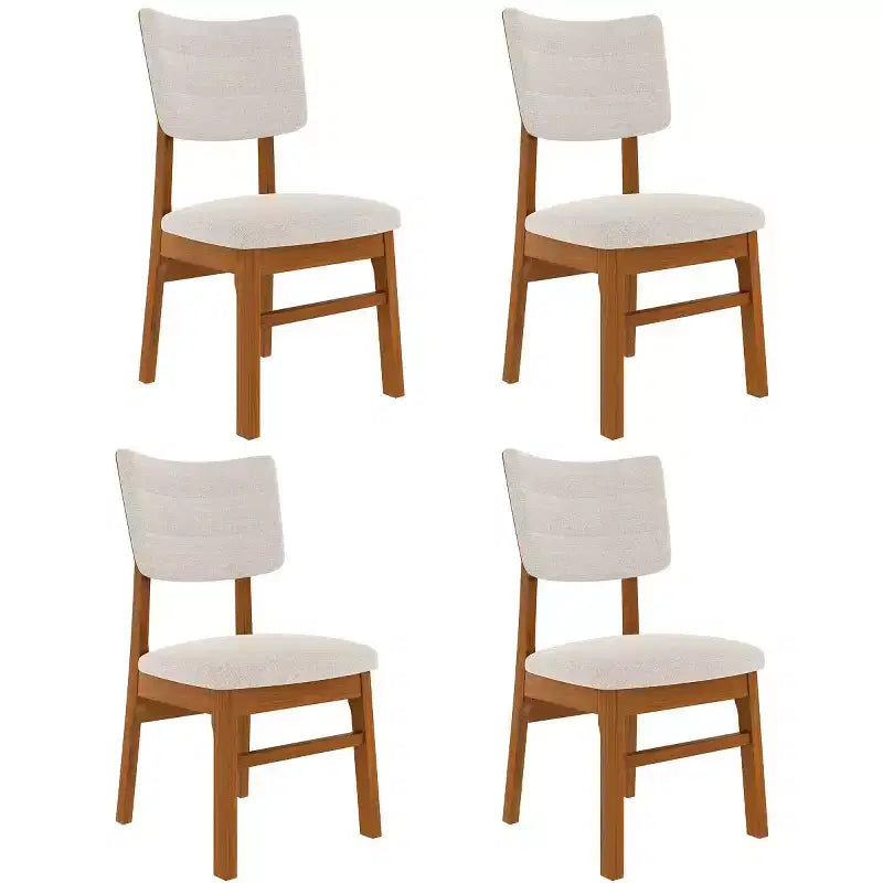 Lot de 4 chaises de salle à manger rembourrées avec pieds en bois, chaises de cuisine modernes du milieu du siècle pour salle à manger, restaurant ou salon - Panipeachy