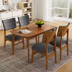 Lot de 4 chaises de salle à manger rembourrées avec pieds en bois, chaises de cuisine modernes du milieu du siècle pour salle à manger, restaurant ou salon - Panipeachy