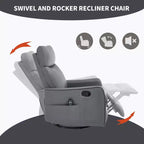 Fauteuil inclinable manuel massant et chauffant en similicuir noir avec fonction bascule et pivot pour salon