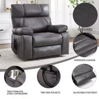 Fauteuils inclinables électriques releveurs à double moteur et position infinie en chenille beige avec massage thermique, jusqu'à 158 kg, avec porte-gobelets cachés