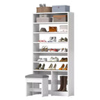 Meuble à chaussures de 180 cm de haut avec rangement ouvert et casier pour bottes hautes pour l'entrée du salon