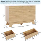 Coiffeuse de chambre à coucher à tiroirs de 47 pouces, coiffeuse moderne médiévale à poignée dorée, armoire à tiroirs rainurés, armoire de rangement en chêne