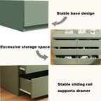 Commode double à 6 tiroirs pour chambre de bébé, organisateur pour enfants, commode verte