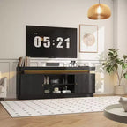 Meuble TV de 63 pouces, meuble de divertissement avec prises de courant et étagère réglable, console TV pour salon, console multimédia moderne
