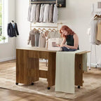Table pliante pour machine à coudre, station de loisirs créatifs polyvalente avec étagères de rangement et roulettes verrouillables, bureau de couture mobile pour la maison, la chambre