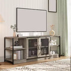 Meuble TV de ferme pour téléviseurs de 65/75 pouces, centre de divertissement avec armoire de rangement, table de console multimédia industrielle
