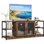 Farmhouse TV Stand for 65/75 inches TVs, Entertainment Center with Storage Cabinet, Industrial Media Console Cabinet Table