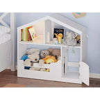 Étagère à livres pour enfants à 2 niveaux avec capteur de mouvement - Étagère à livres en bois, Organisateur de rangement de jouets, Présentoir à livres pour chambres d'enfants, salles de classe, salles de jeux