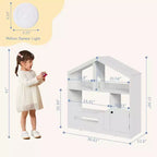 Étagère à livres pour enfants à 2 niveaux avec capteur de mouvement - Étagère à livres en bois, Organisateur de rangement de jouets, Présentoir à livres pour chambres d'enfants, salles de classe, salles de jeux