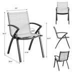 Chaises de patio en aluminium avec cadre léger et dossier réglable, chaises de salle à manger d'extérieur à dossier en toile pour jardin, camping au bord de la piscine