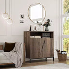 Bahut de porte, buffet autoportant en bois moderne, meuble de rangement avec étagères réglables
