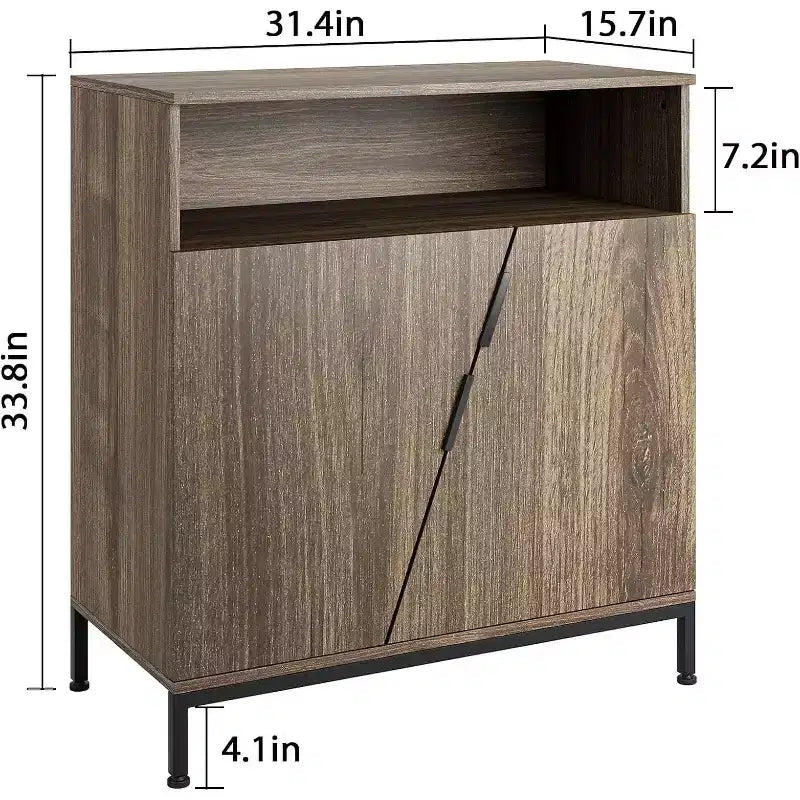 Bahut de porte, buffet autoportant en bois moderne, meuble de rangement avec étagères réglables