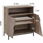 Bahut de porte, buffet autoportant en bois moderne, meuble de rangement avec étagères réglables