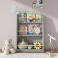 MAYEERTY 3 Tiers Kids Book Shlef, Kids Book Rack, Helps Keep Bedrooms Playrooms and Classrooms Organzied Gray