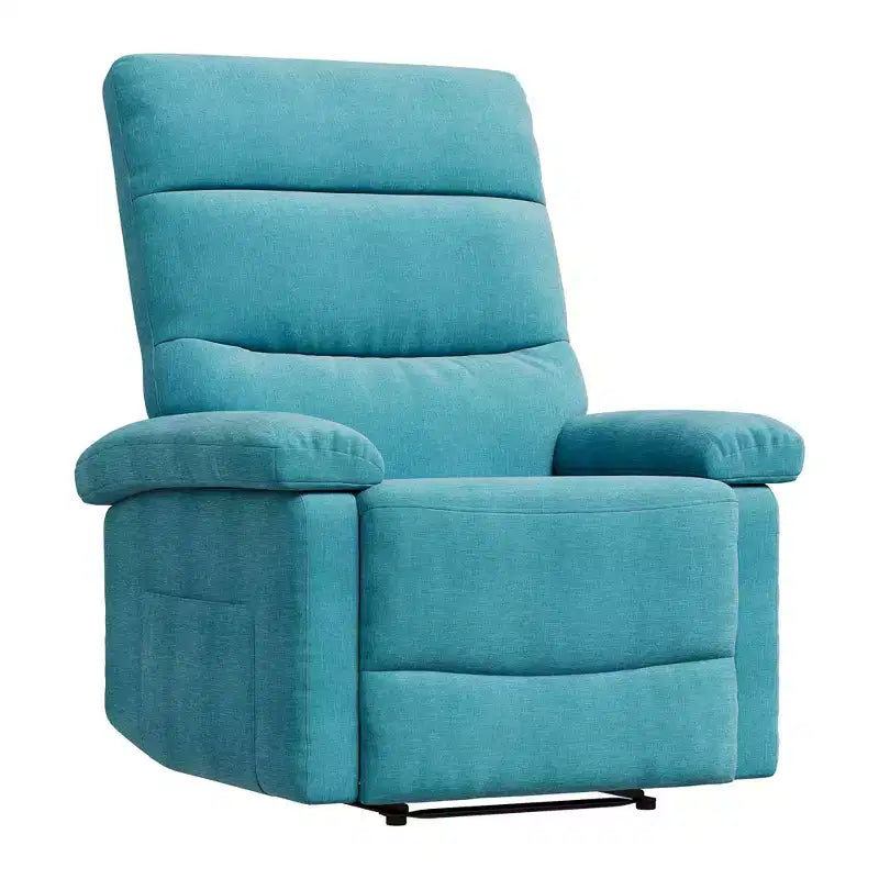 Fauteuil inclinable manuel pour adultes, canapé simple ergonomique en tissu avec support lombaire, poche latérale, fauteuil inclinable réglable pour salon, chambre à coucher