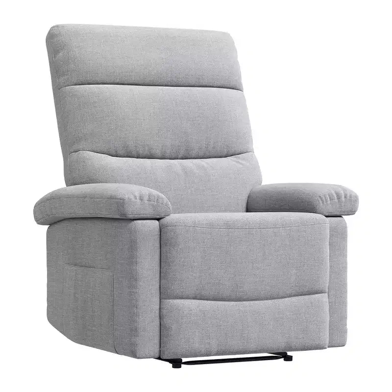 Fauteuil inclinable manuel pour adultes, canapé simple ergonomique en tissu avec support lombaire, poche latérale, fauteuil inclinable réglable pour salon, chambre à coucher