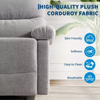 Manual Recliner Chair for Adults, Ergonomic Fabric Single Sofa with Back Support, Side Pocket, Adjustable Reclining Chair for Living Room, Bedroom