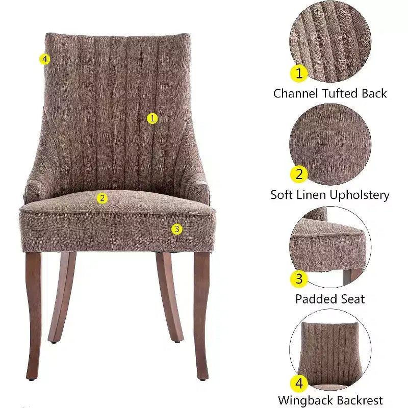 MAYEERTY Lot de 2 chaises plissées minimalistes, rembourrage doux, pieds en bois massif, usage domestique