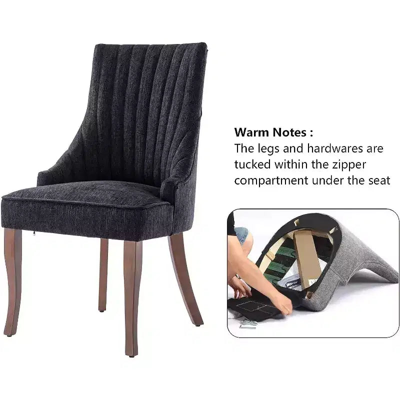 MAYEERTY Lot de 2 chaises plissées minimalistes, rembourrage doux, pieds en bois massif, usage domestique