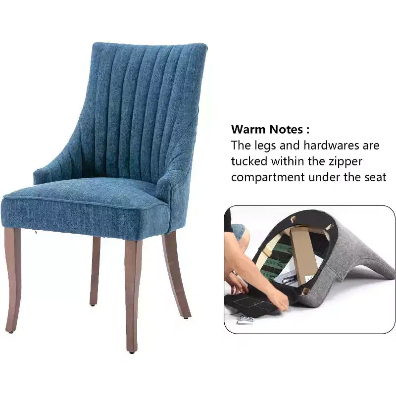 MAYEERTY Lot de 2 chaises plissées minimalistes, rembourrage doux, pieds en bois massif, usage domestique
